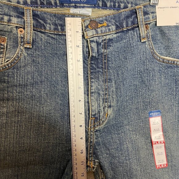 Arizona Men Flex Straight Mid Rise Stretch Dirty Wash Denim Jeans 36x29* - Picture 10 of 13